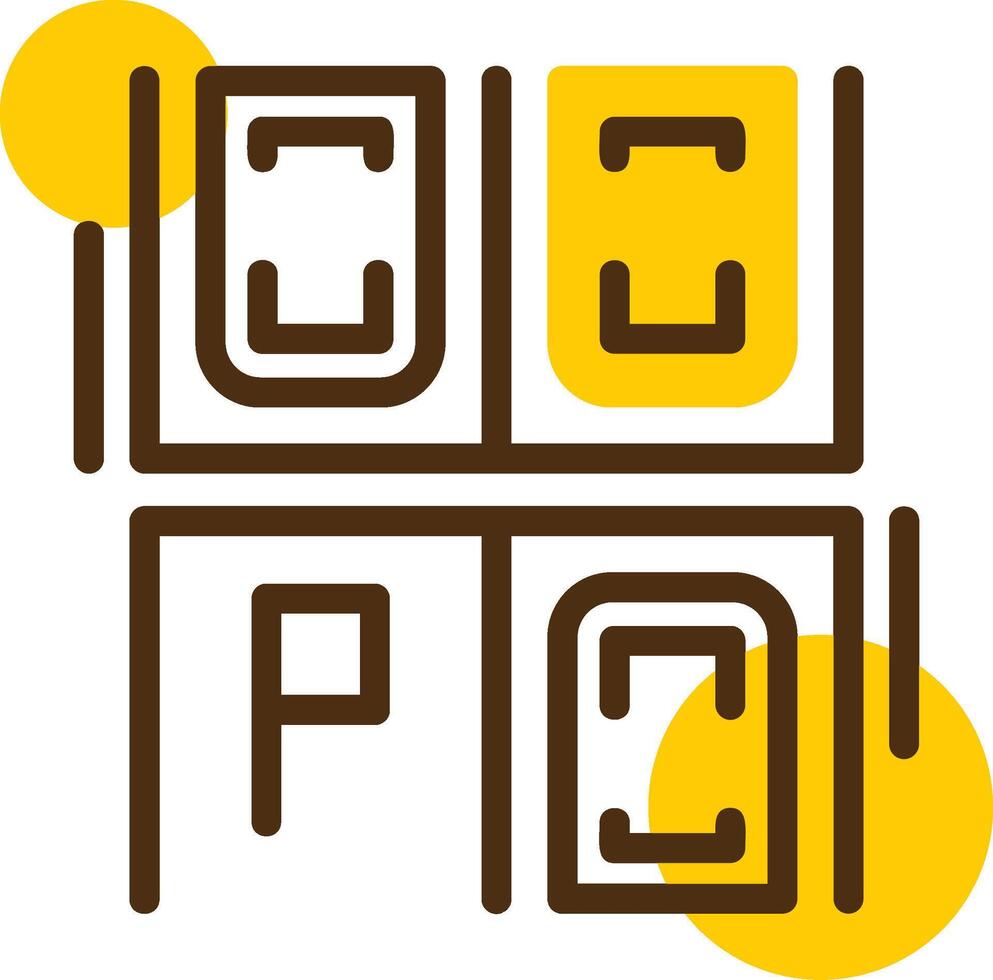 Empty parking space Yellow Lieanr Circle Icon vector