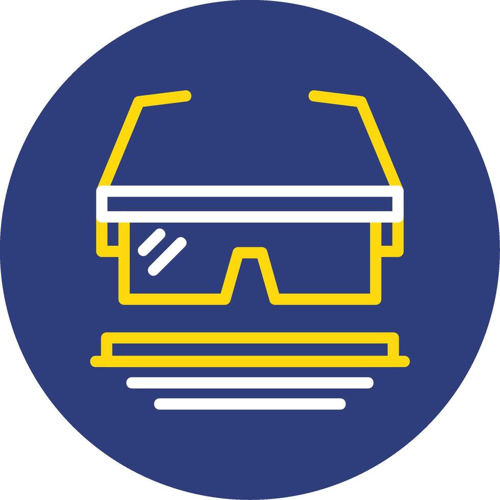 Safety Goggles Dual Line Circle Icon vector