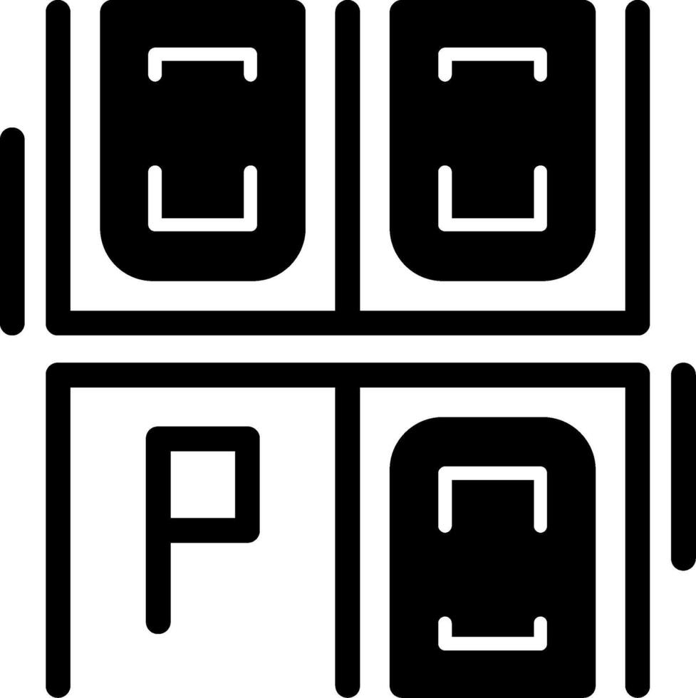 Empty parking space Glyph Icon vector