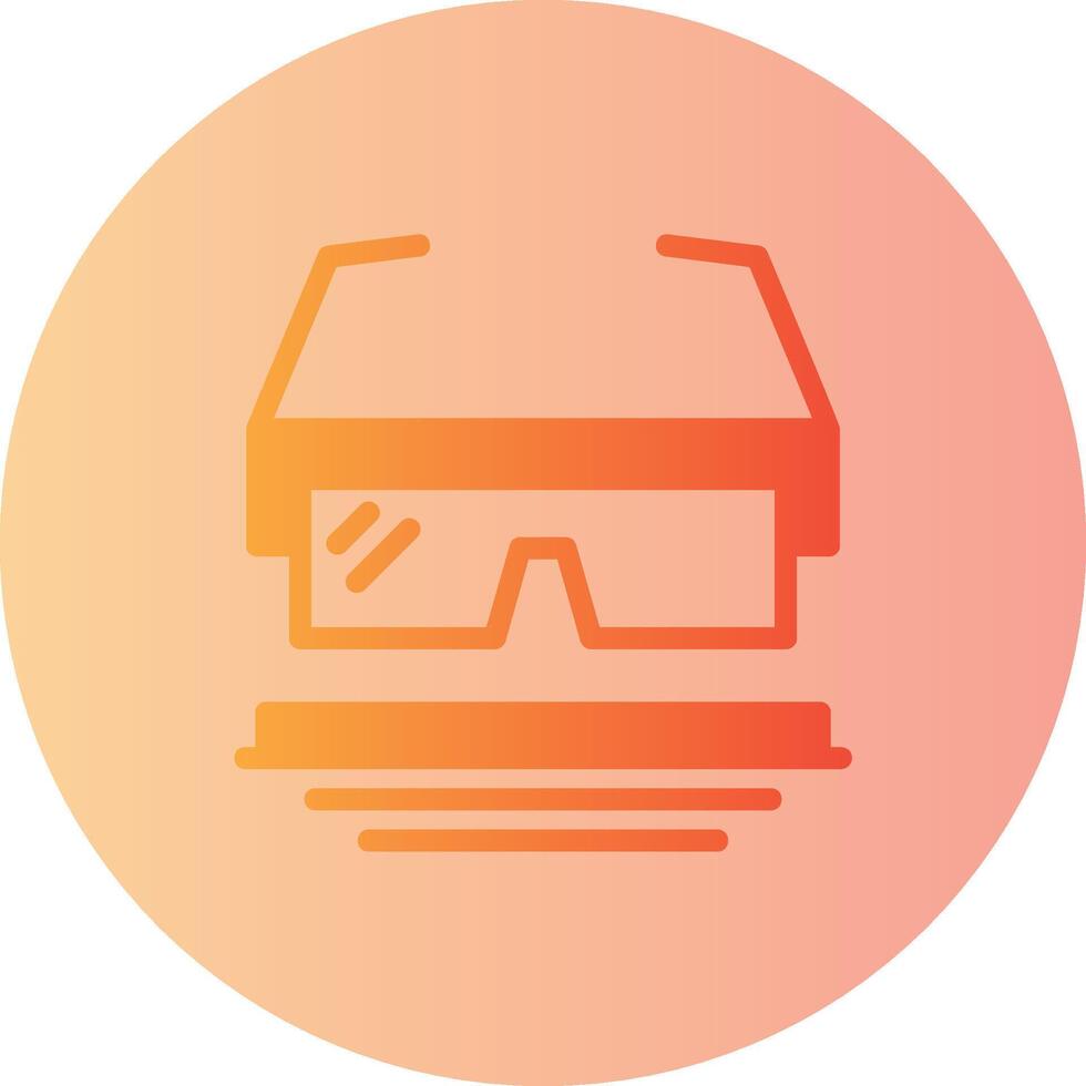 Safety Goggles Gradient Circle Icon vector