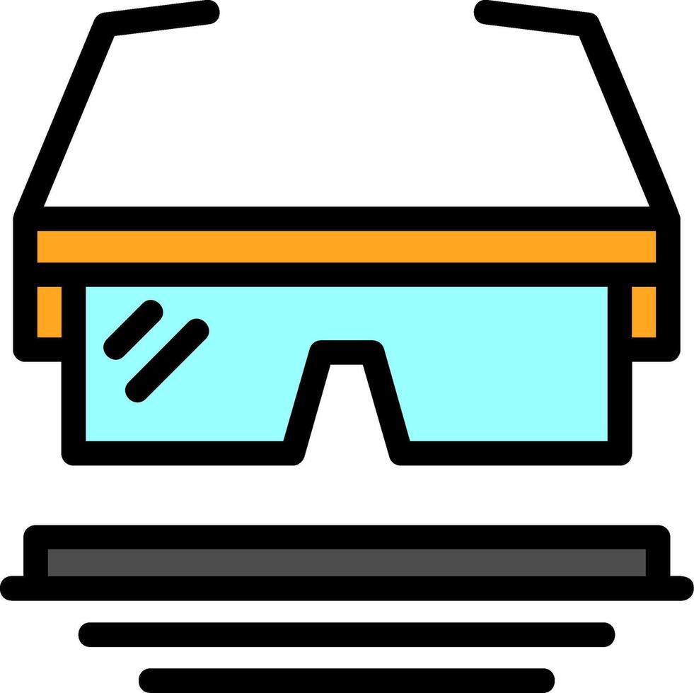 la seguridad gafas de protección línea lleno icono vector