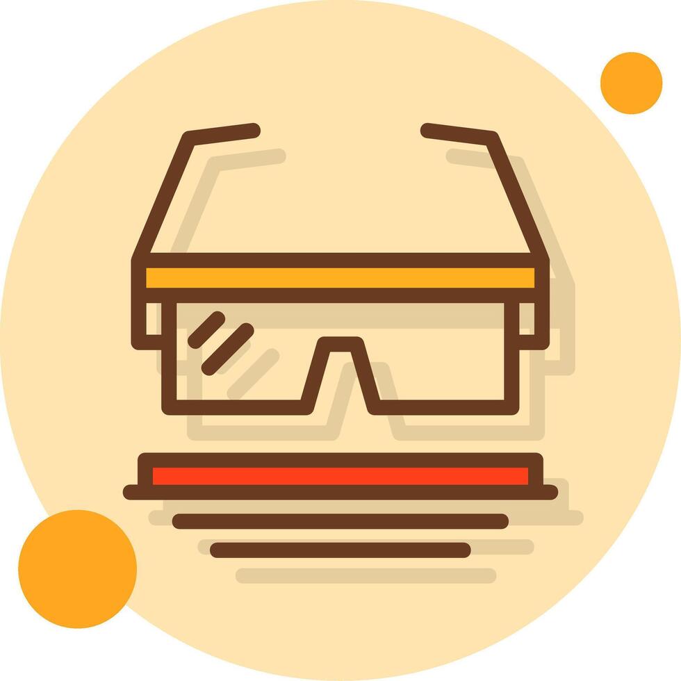 Safety Goggles Filled Shadow Circle Icon vector