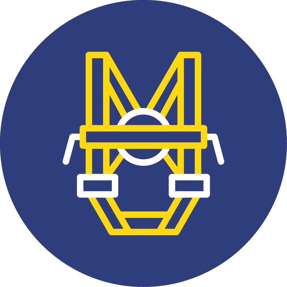 Fall Protection Dual Line Circle Icon vector