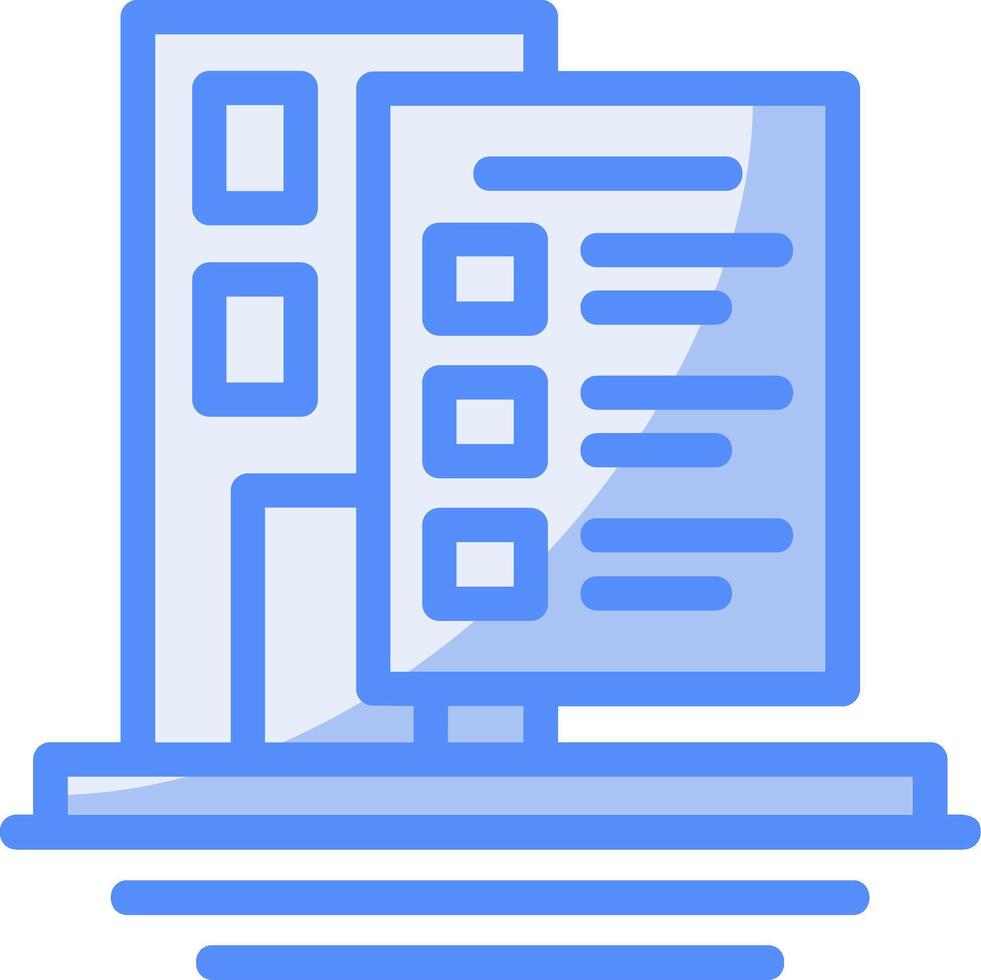 Building Codes Line Filled Blue Icon vector