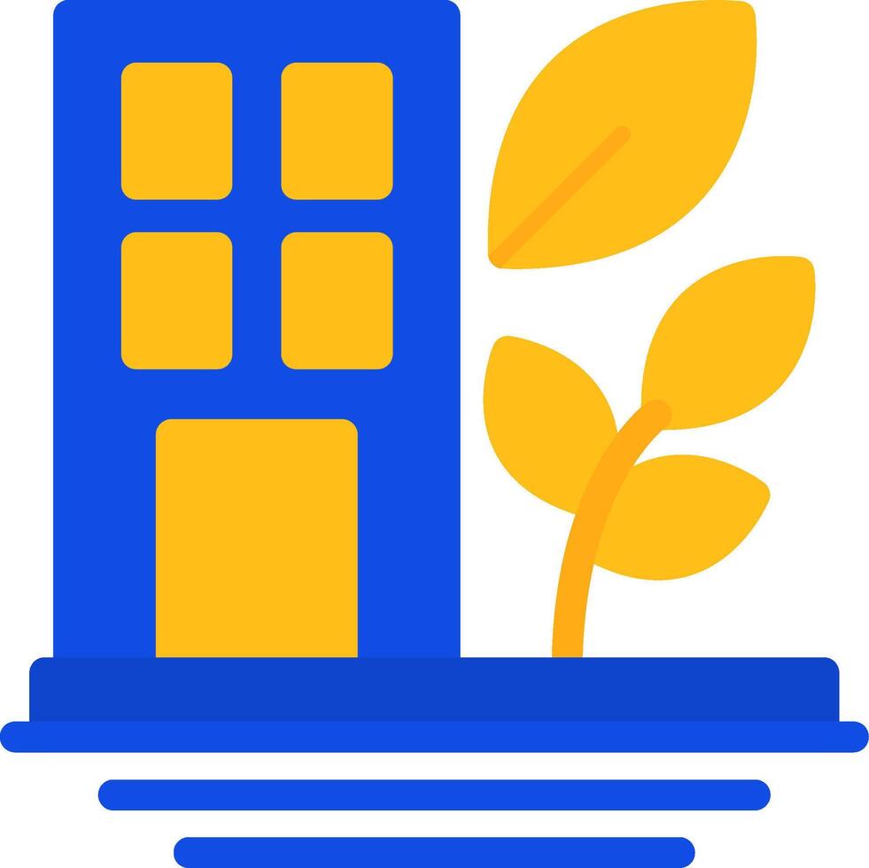 Green Building Flat Two Color Icon vector