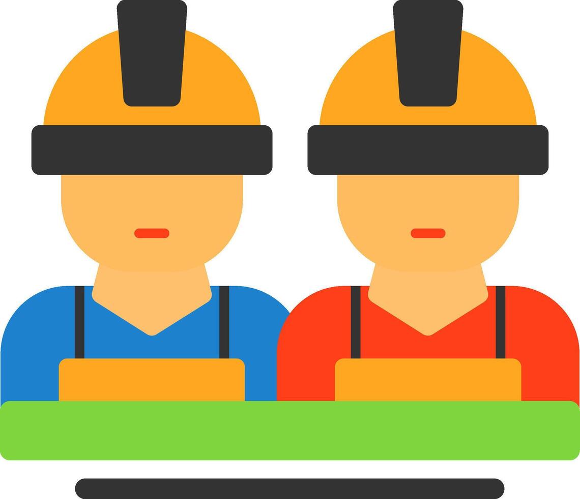 Construction Crew Flat Icon vector