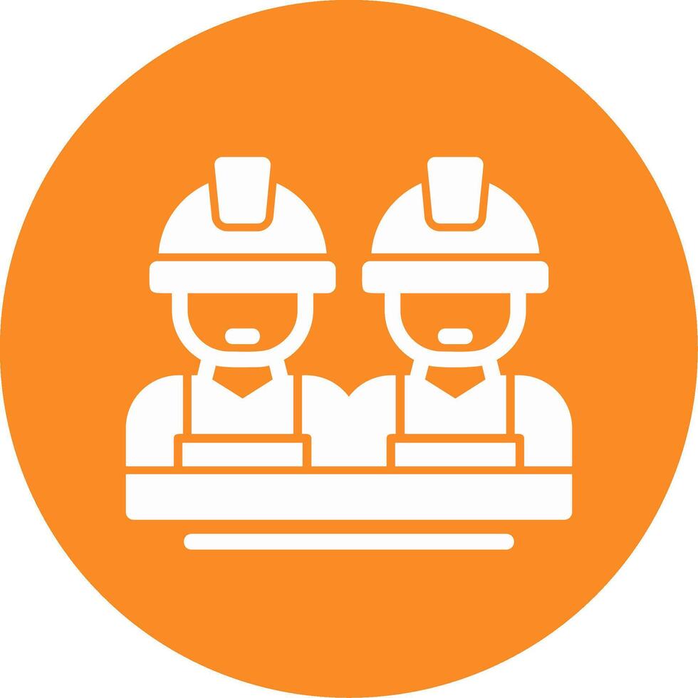 Construction Crew Line Two Color Icon vector