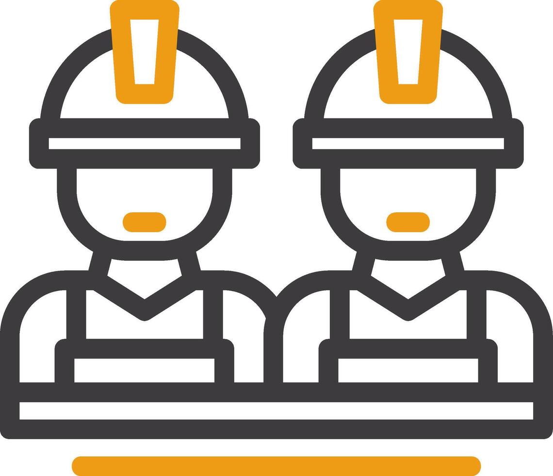 Construction Crew Glyph Circle Icon vector