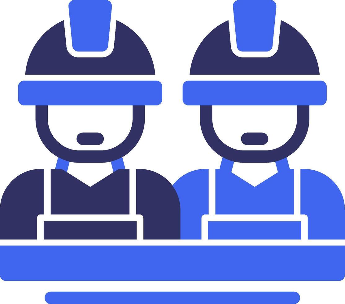 Construction Crew Solid Two Color Icon vector