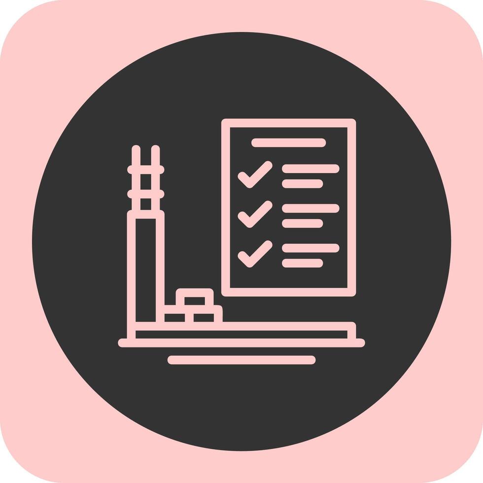 Punch List Linear Round Icon vector