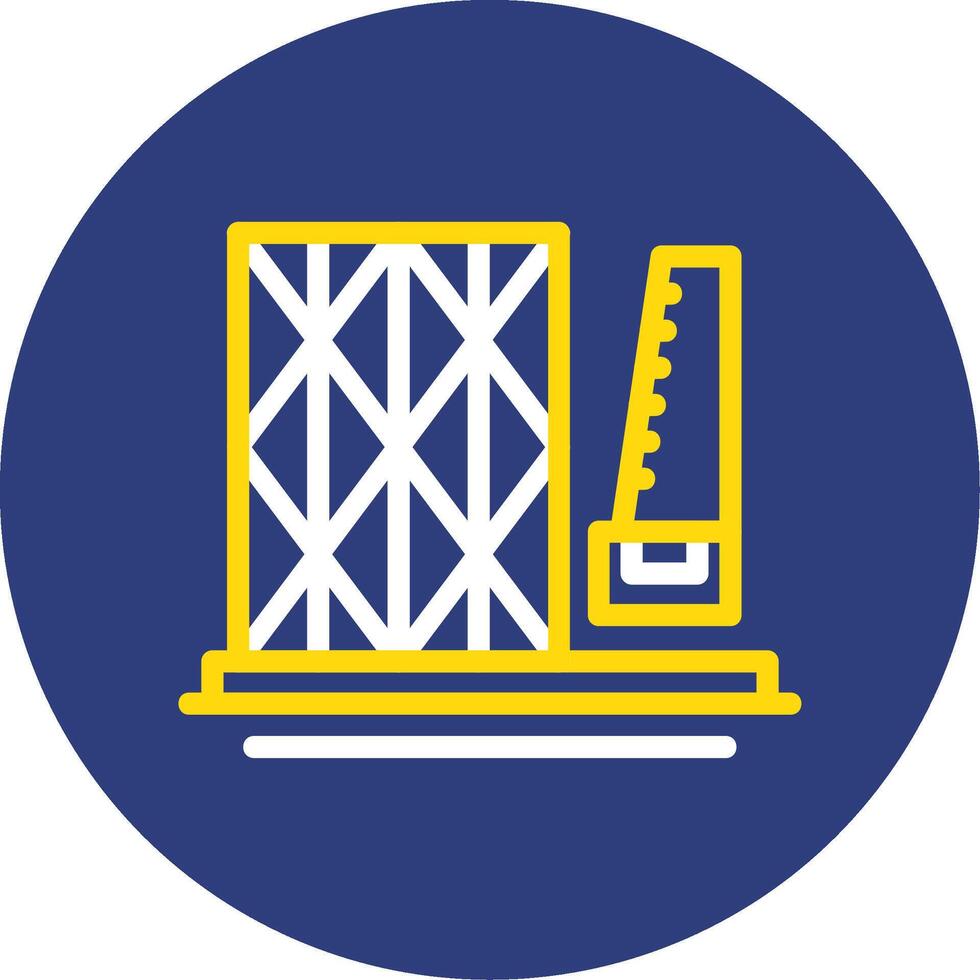Finish Carpentry Dual Line Circle Icon vector