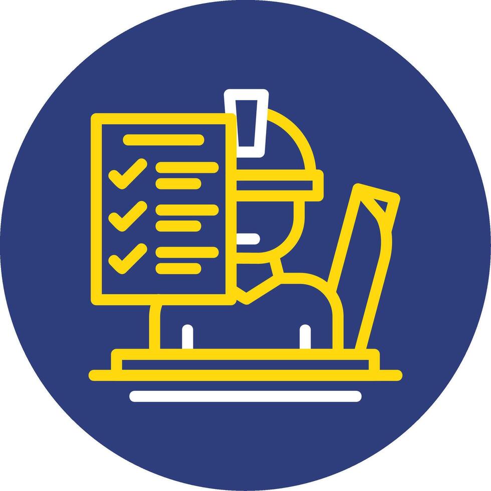 Site Supervisor Dual Line Circle Icon vector
