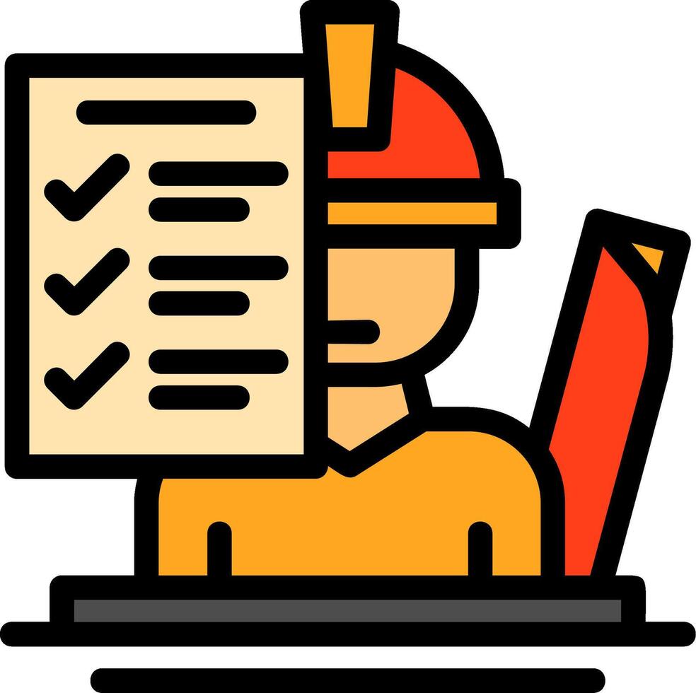 Site Supervisor Line Filled Icon vector