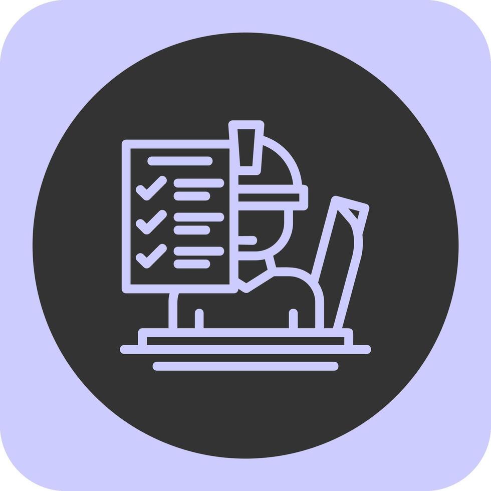 Site Supervisor Linear Round Icon vector