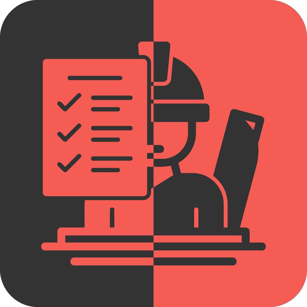 Site Supervisor Red Inverse Icon vector
