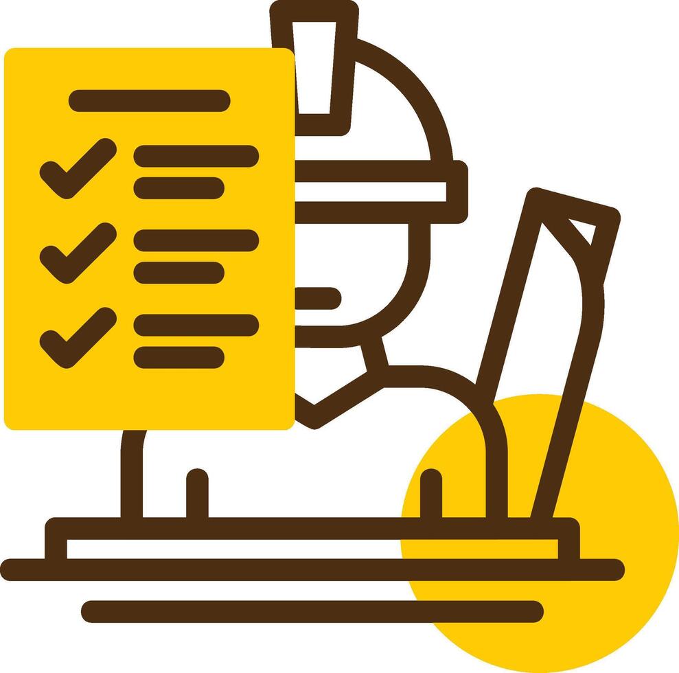 Site Supervisor Yellow Lieanr Circle Icon vector