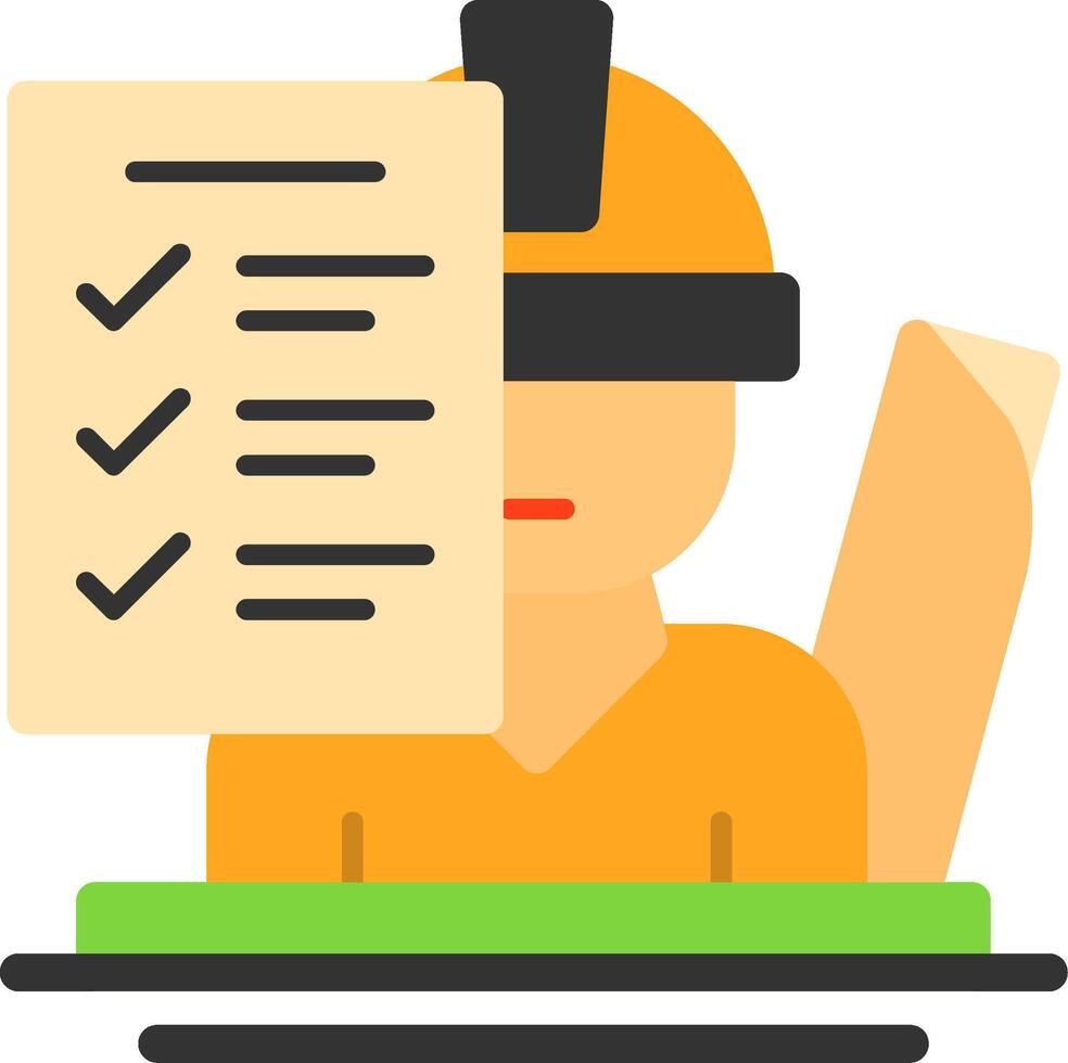 Site Supervisor Flat Icon vector