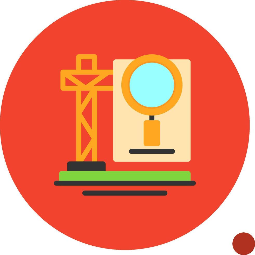 Site Inspection Flat Shadow Icon vector