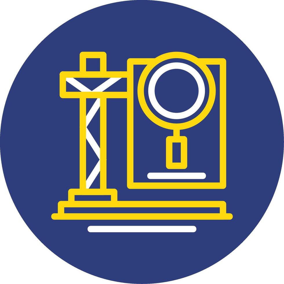 Site Inspection Dual Line Circle Icon vector