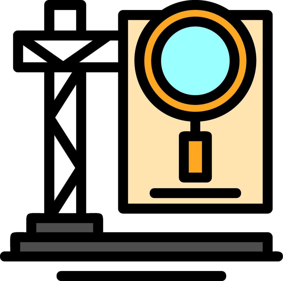 Site Inspection Line Filled Icon vector