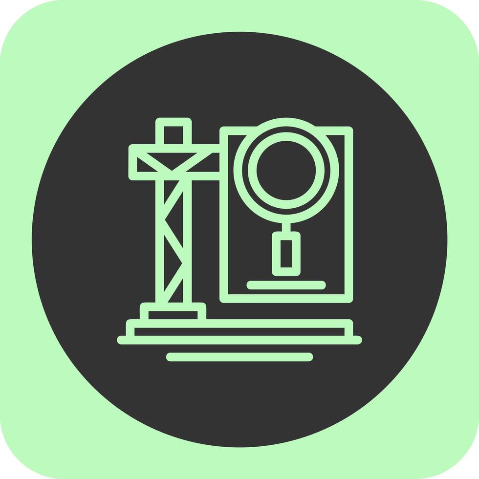 Site Inspection Linear Round Icon vector