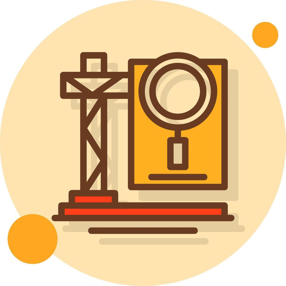 Site Inspection Filled Shadow Circle Icon vector