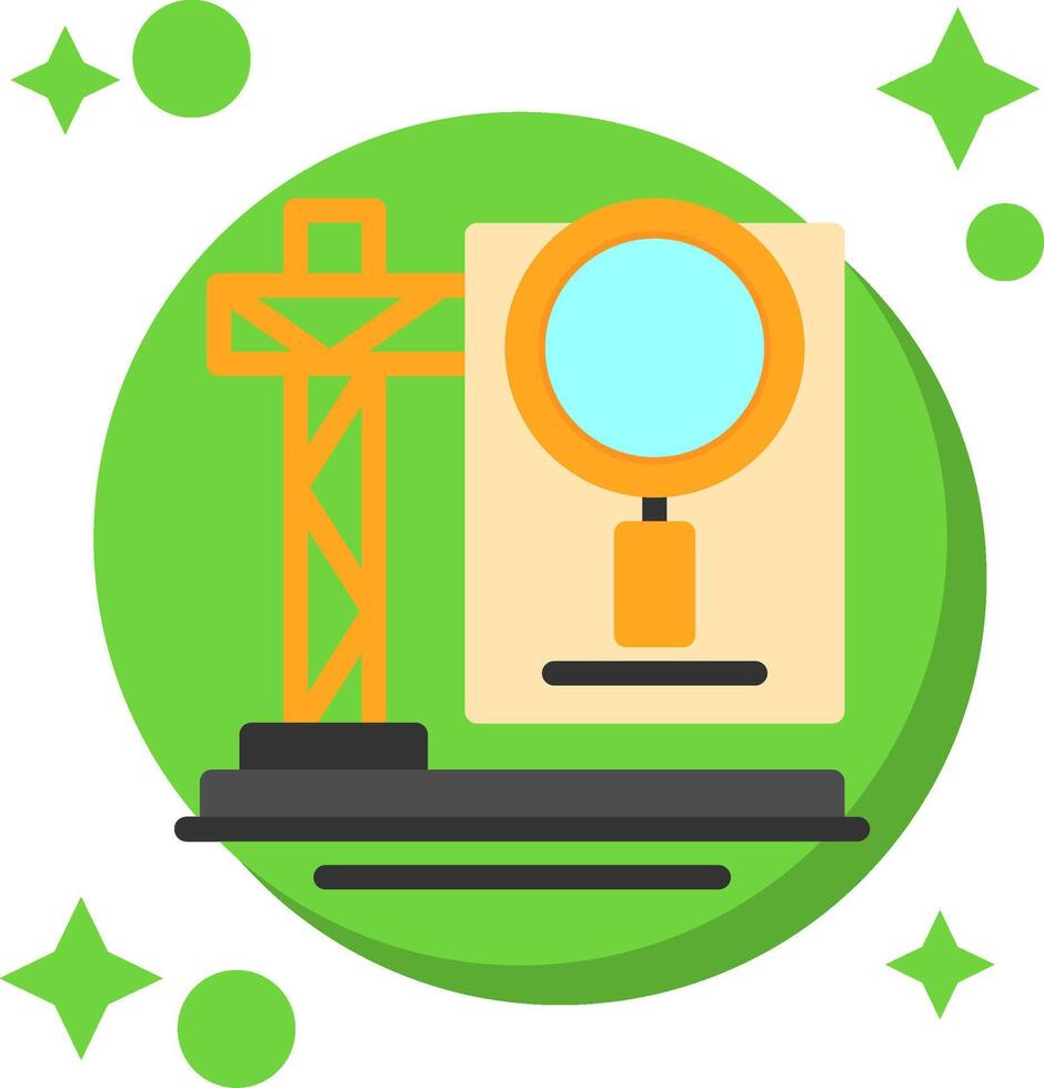 Site Inspection Tailed Color Icon vector