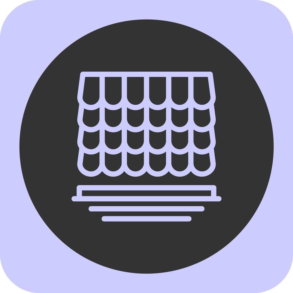 Roof Shingles Linear Round Icon vector