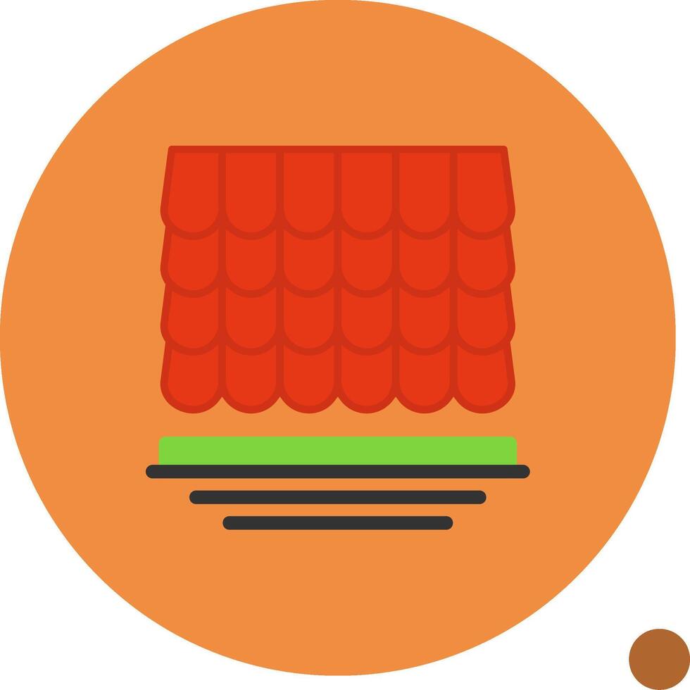 Roof Shingles Flat Shadow Icon vector