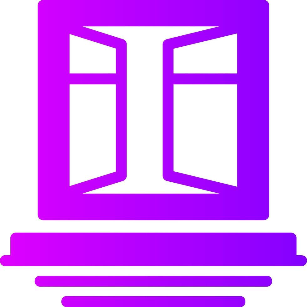 ventana marcos sólido multi degradado icono vector