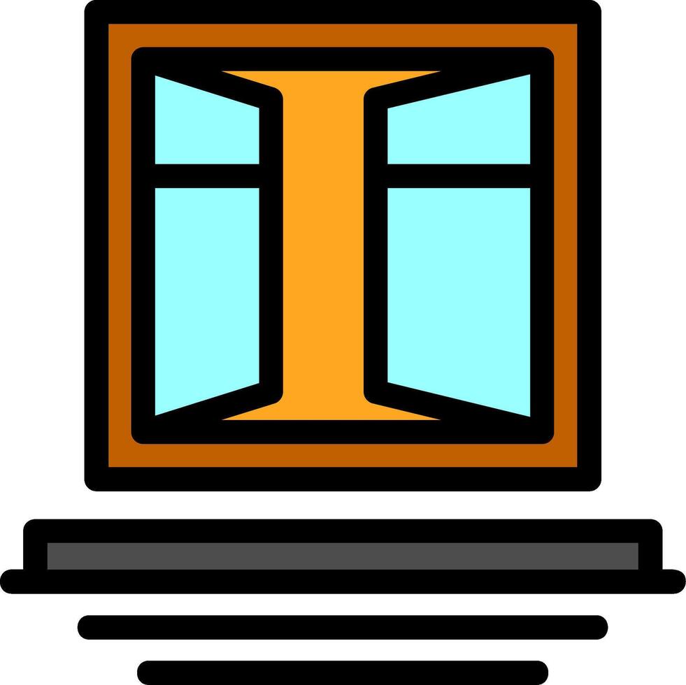 Window Frames Line Filled Icon vector