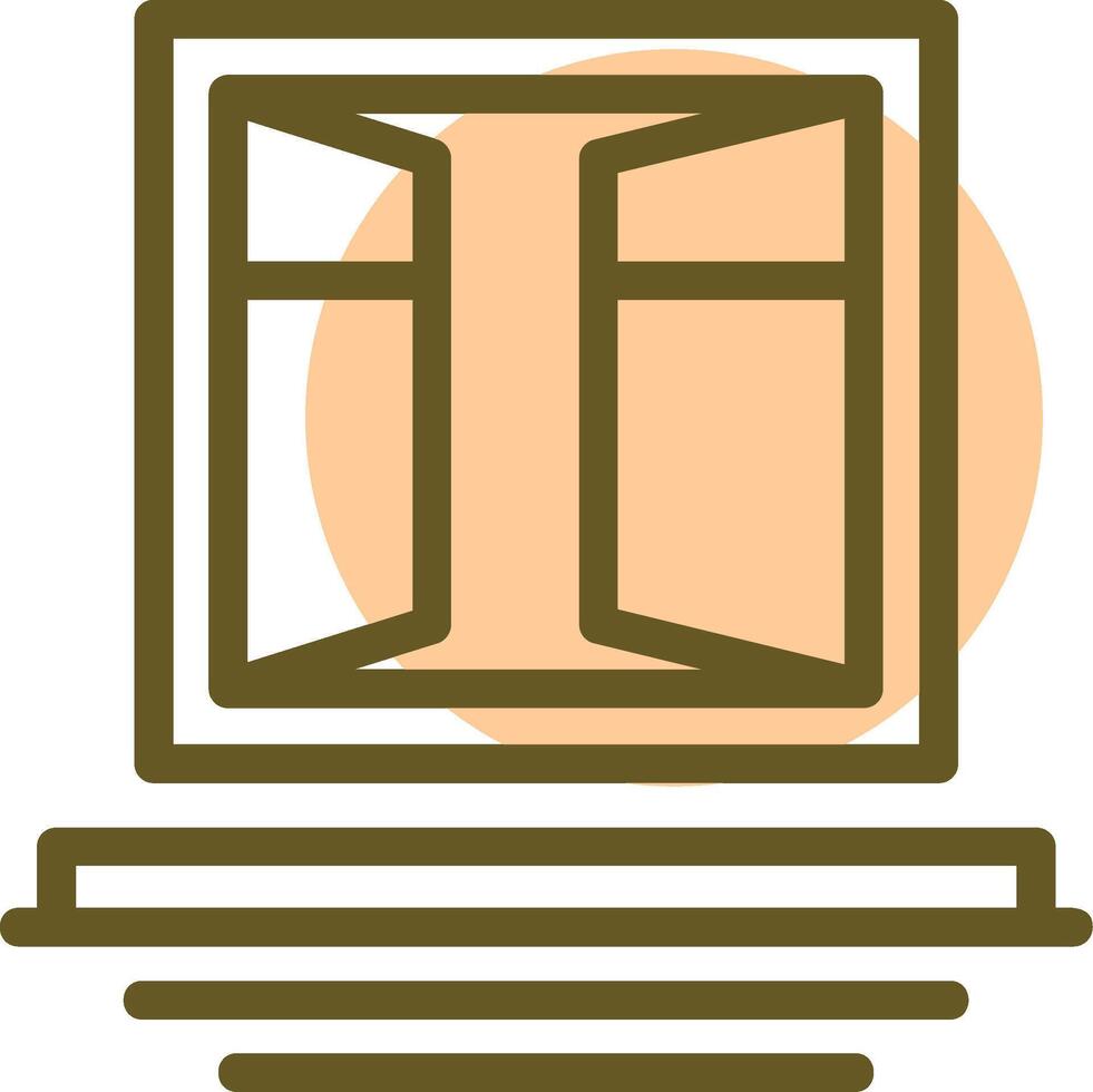 Window Frames Linear Circle Icon vector