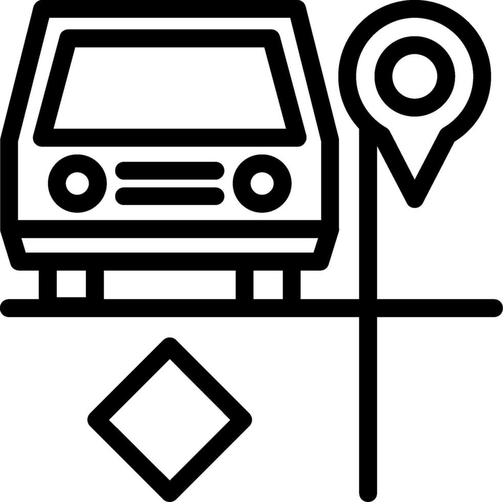 compartir estacionamiento línea icono vector