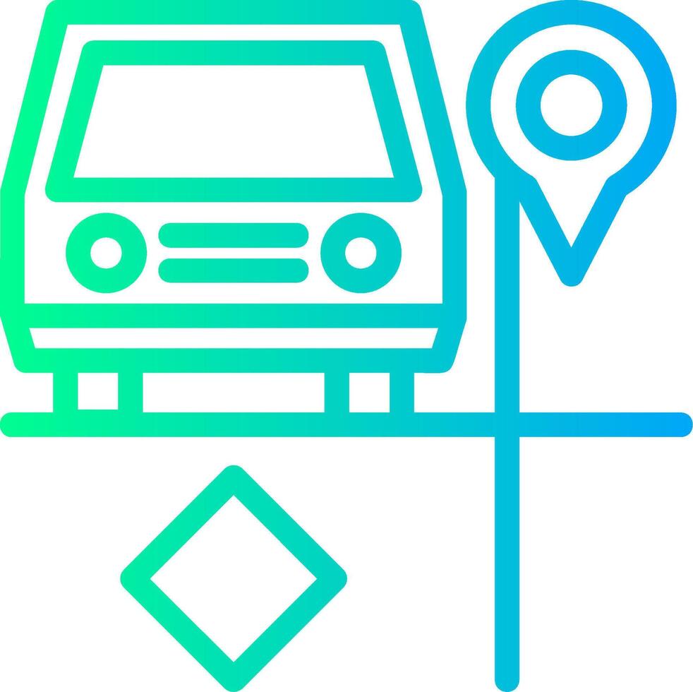 Carpool parking Linear Gradient Icon vector