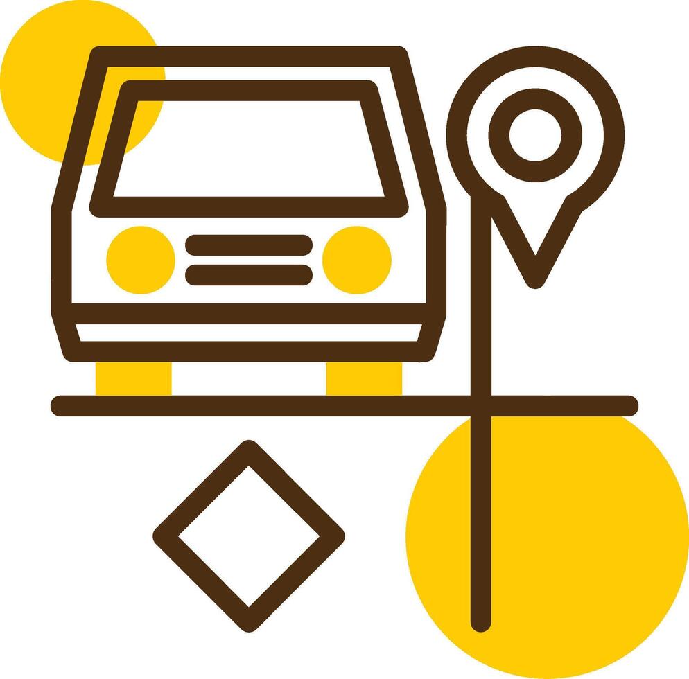 Carpool parking Yellow Lieanr Circle Icon vector