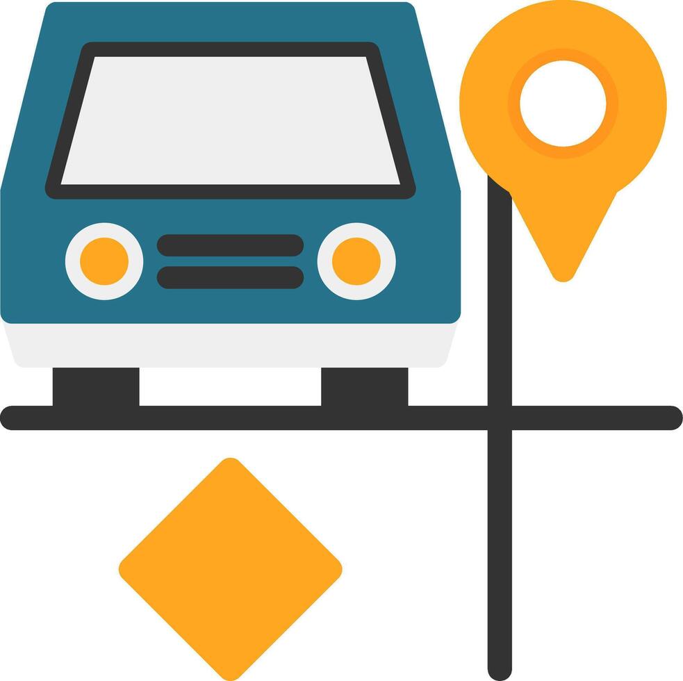 Carpool parking Flat Icon vector