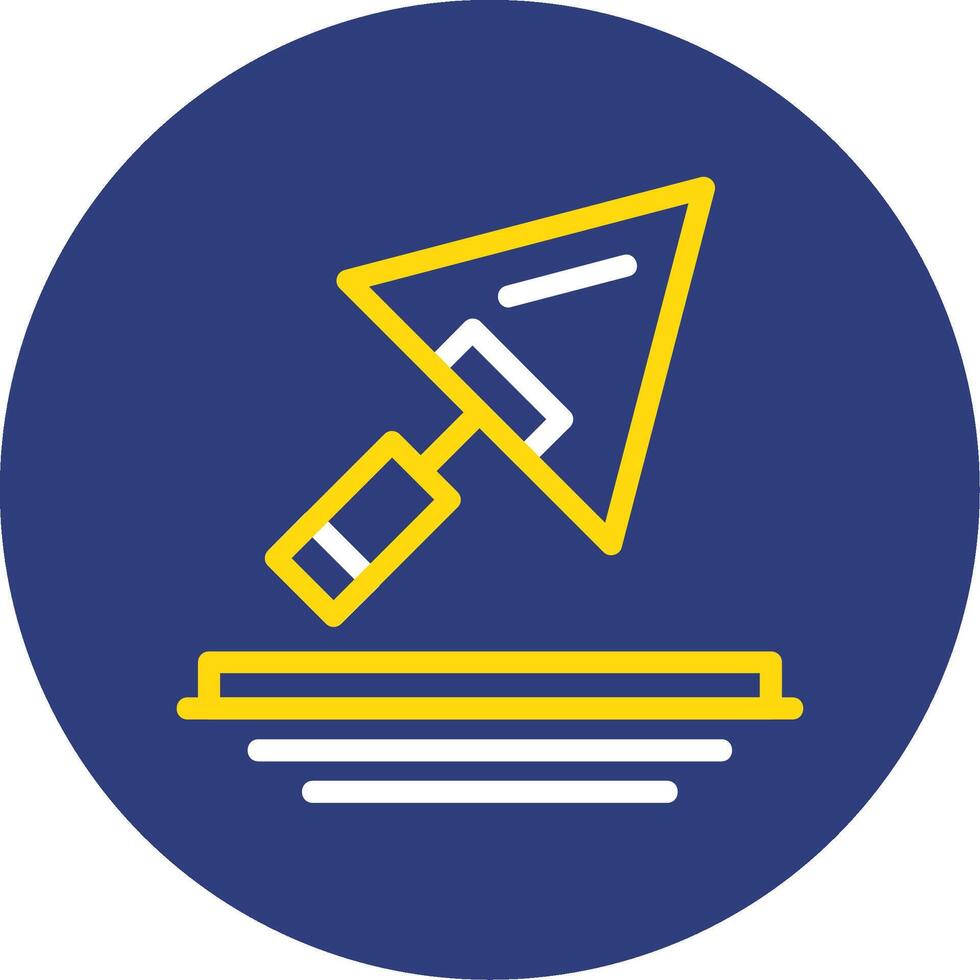 Trowel Dual Line Circle Icon vector