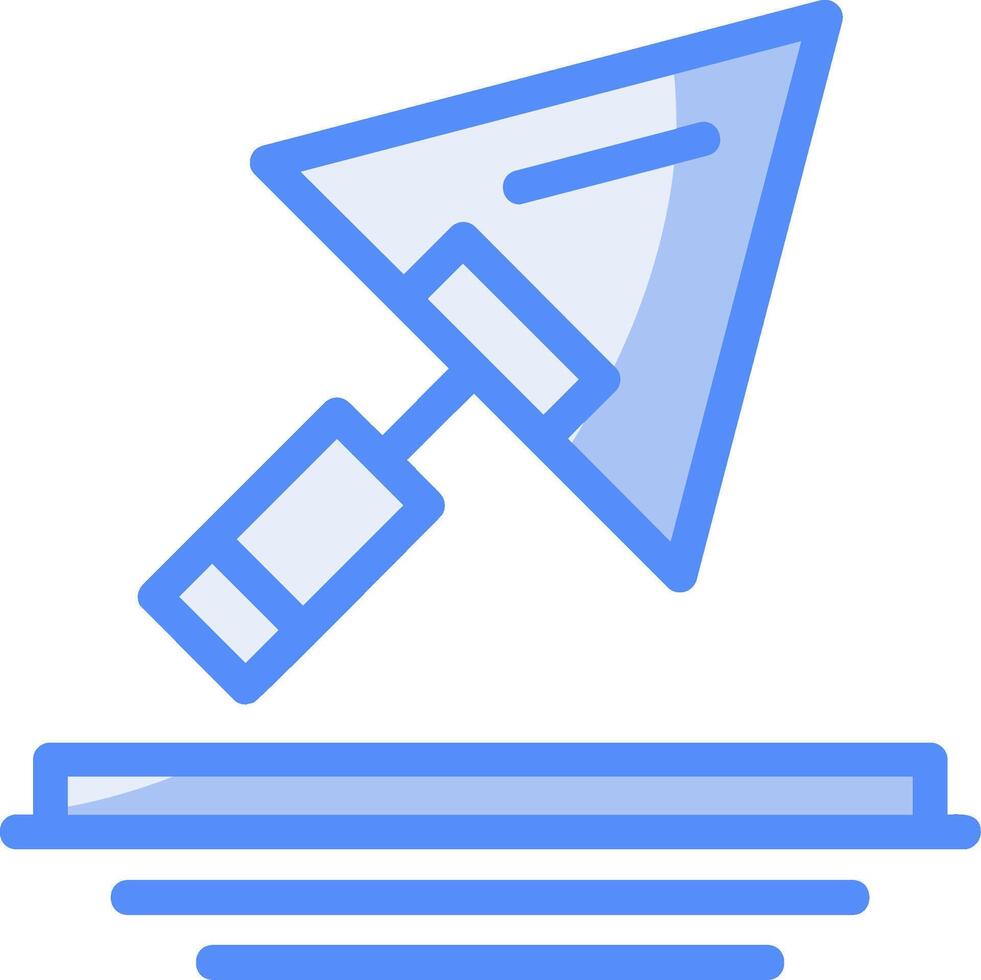 Trowel Line Filled Blue Icon vector