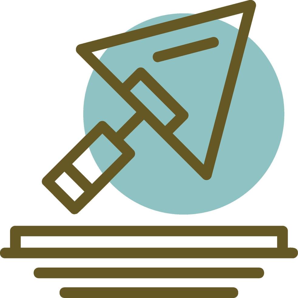 Trowel Linear Circle Icon vector
