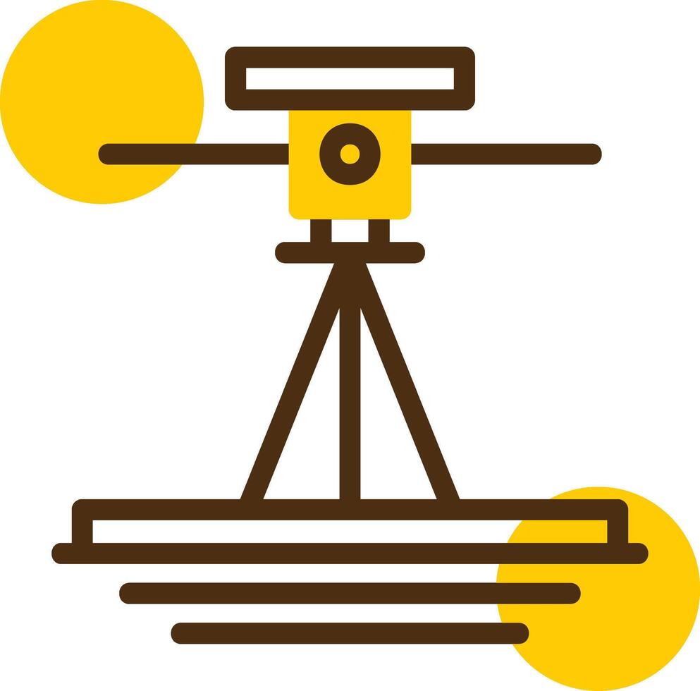 Laser Level Yellow Lieanr Circle Icon vector