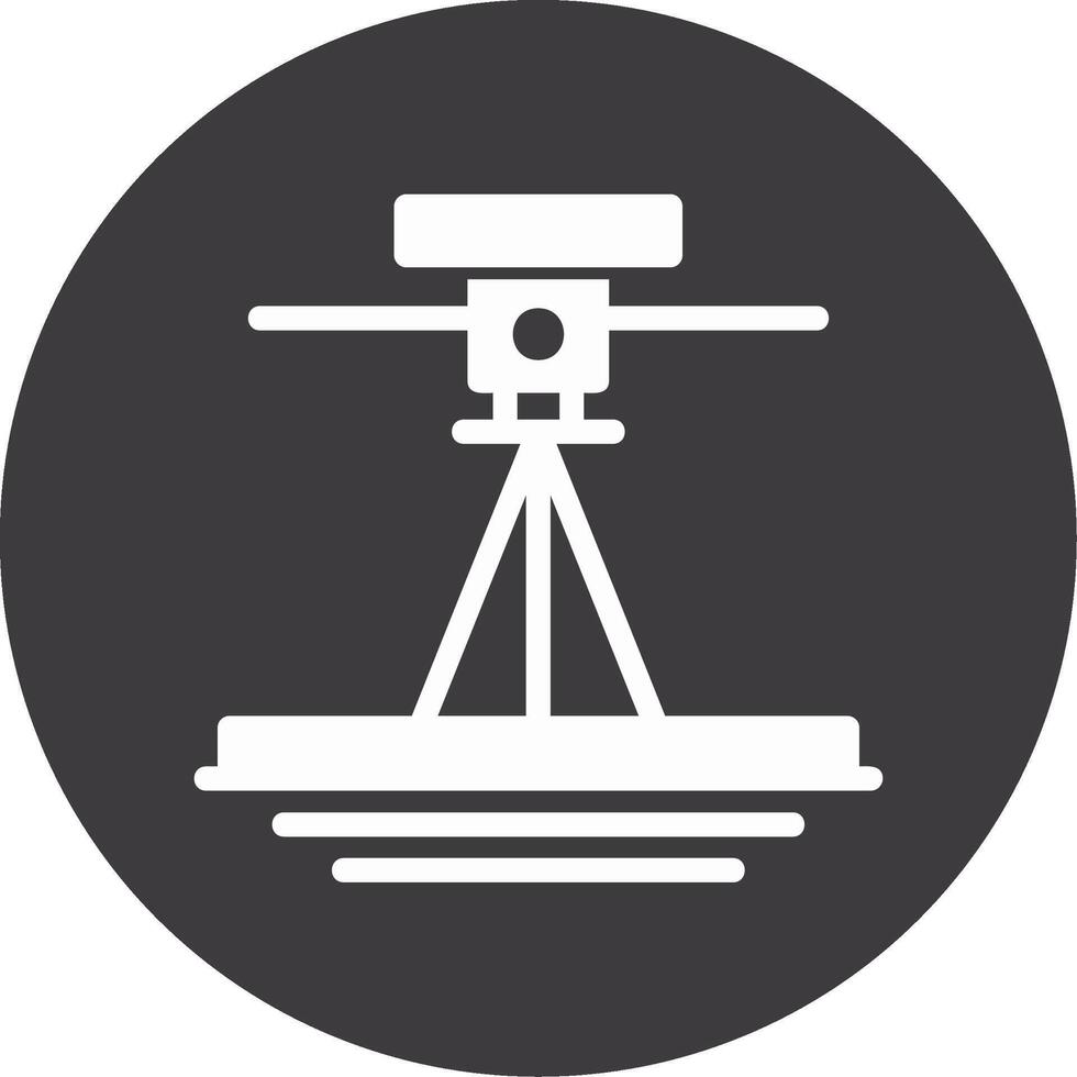 Laser Level Glyph Circle Icon vector