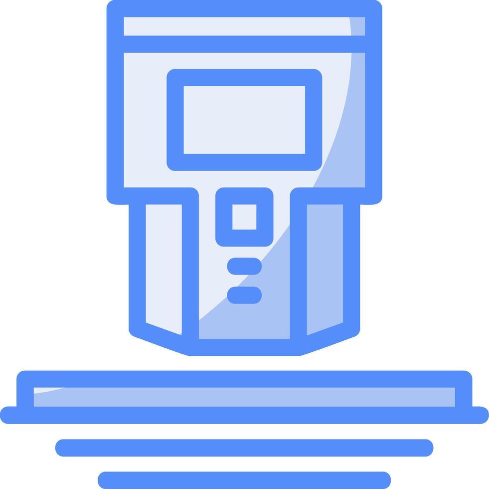 Stud Finder Line Filled Blue Icon vector