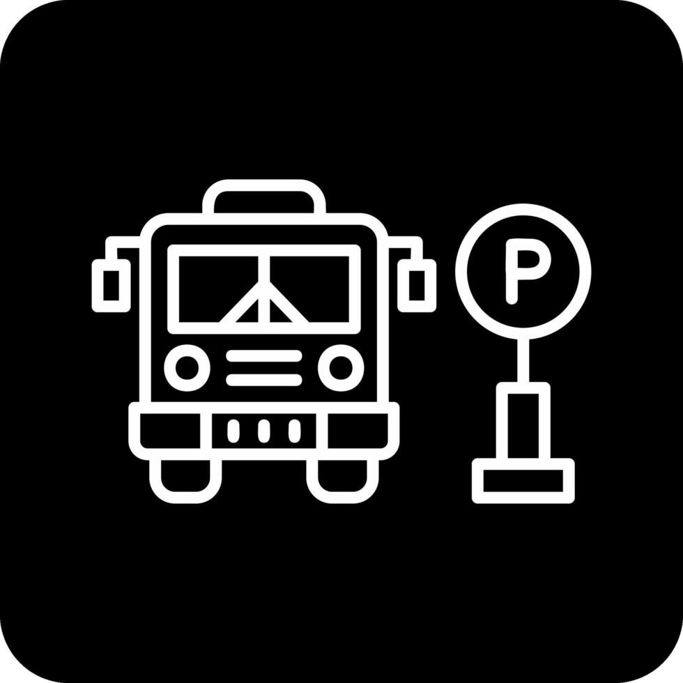 Bus Parking Vector Icon