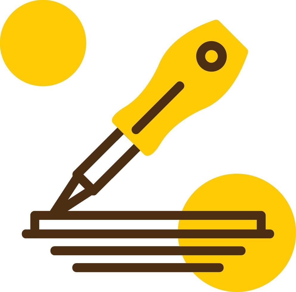 Screwdriver Yellow Lieanr Circle Icon vector