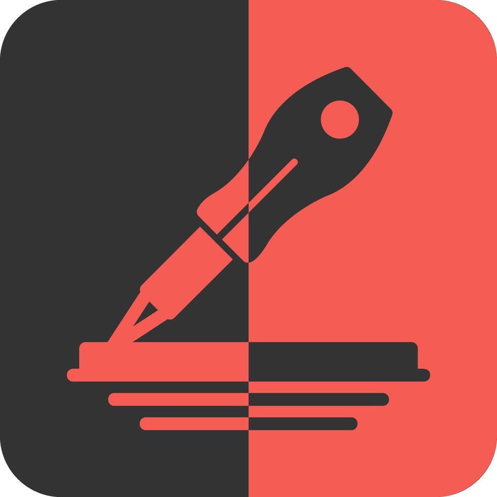 Screwdriver Red Inverse Icon vector