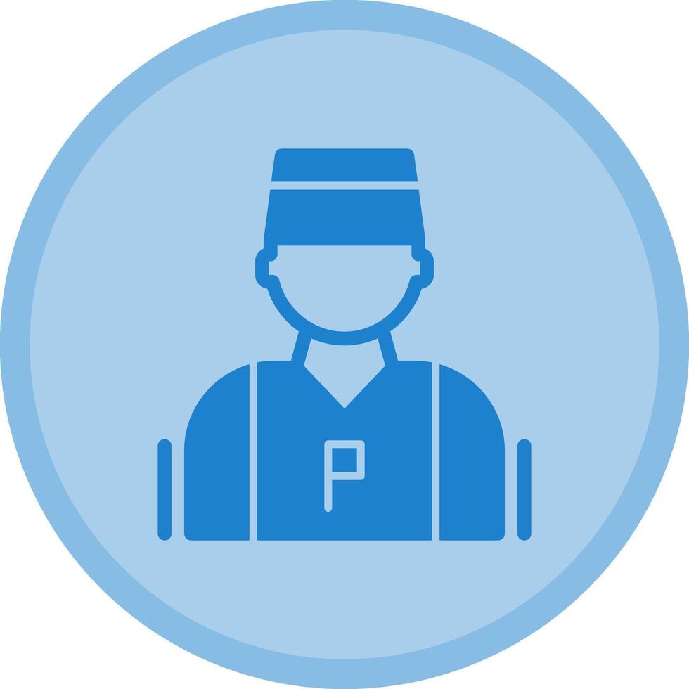 Parking attendant Multicolor Circle Icon vector