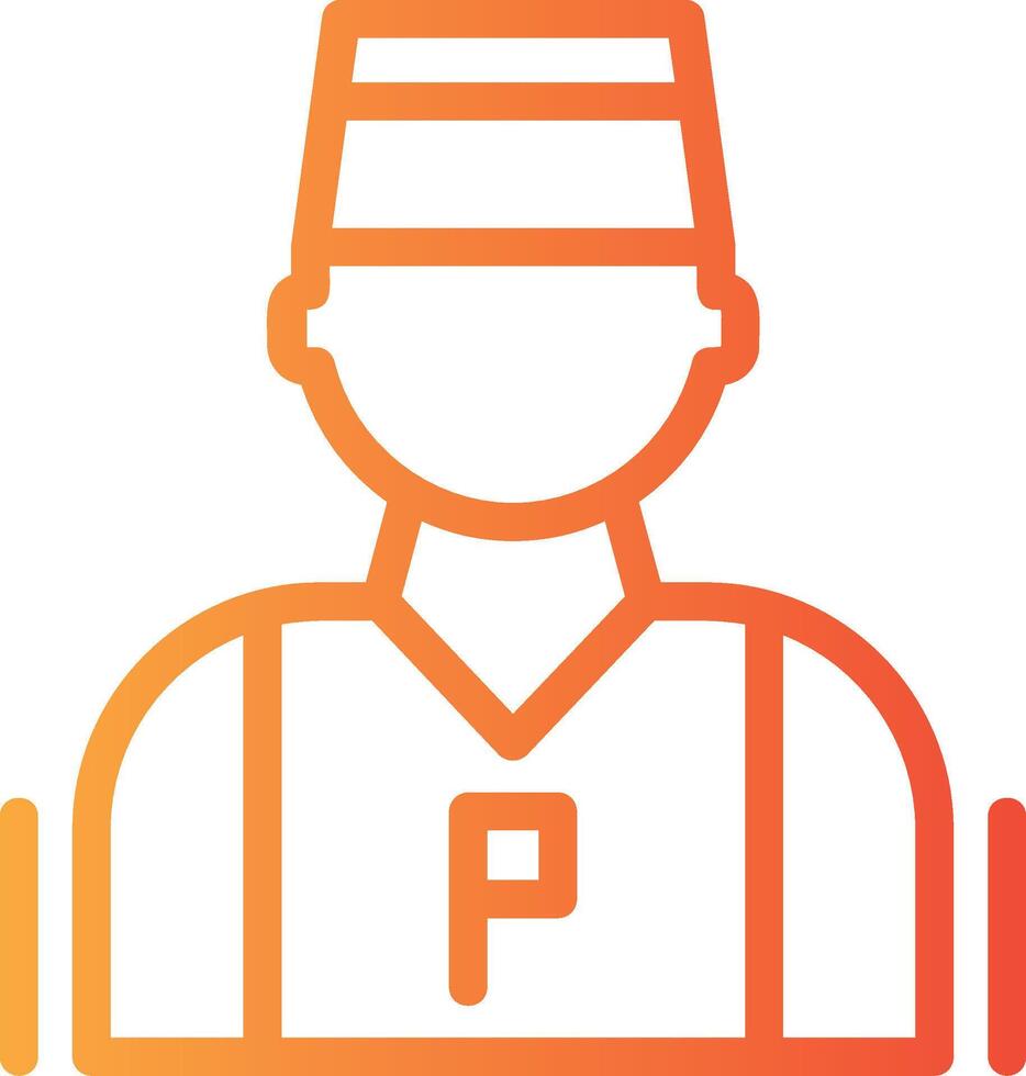 Parking attendant Linear Gradient Icon vector
