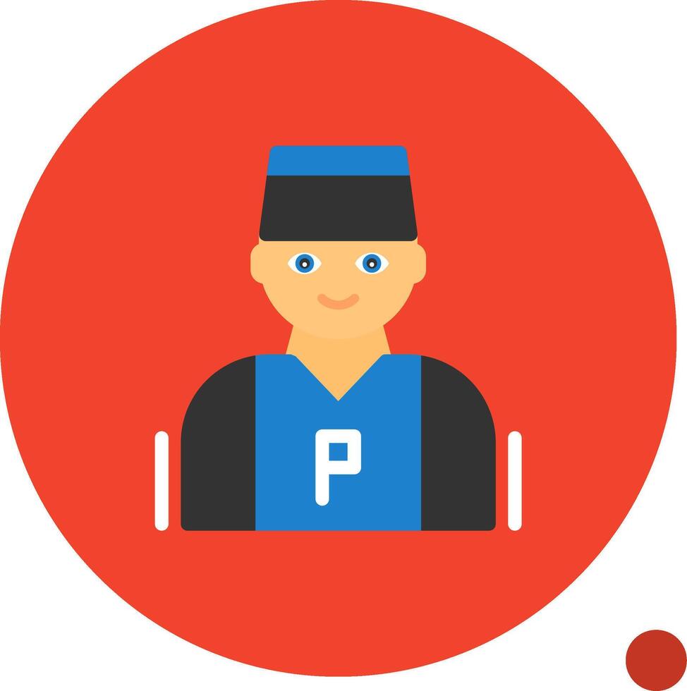 Parking attendant Flat Shadow Icon vector