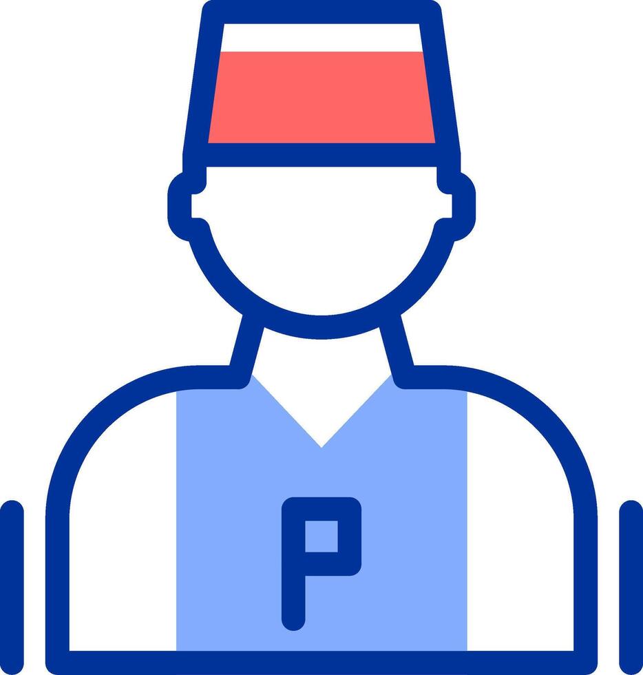 Parking attendant Color Filled Icon vector