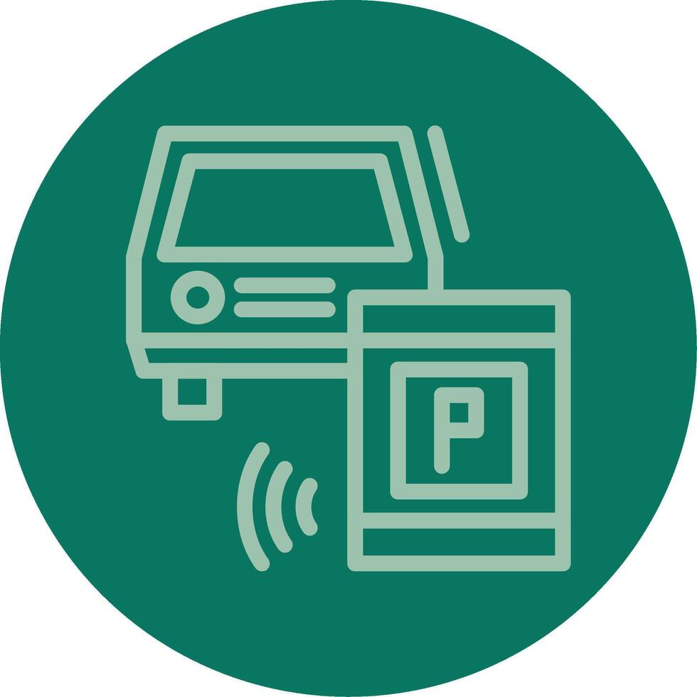 Remote parking Line Multi color Icon vector